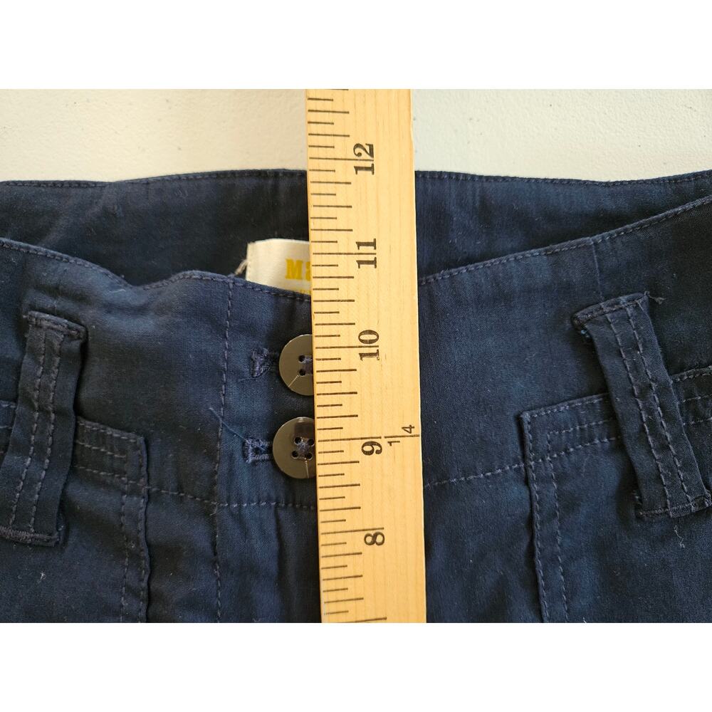 Maeve Anthropologie The Naomi Navy Linen Blend Wide Leg Pants Size 0 - Picture 8 of 10